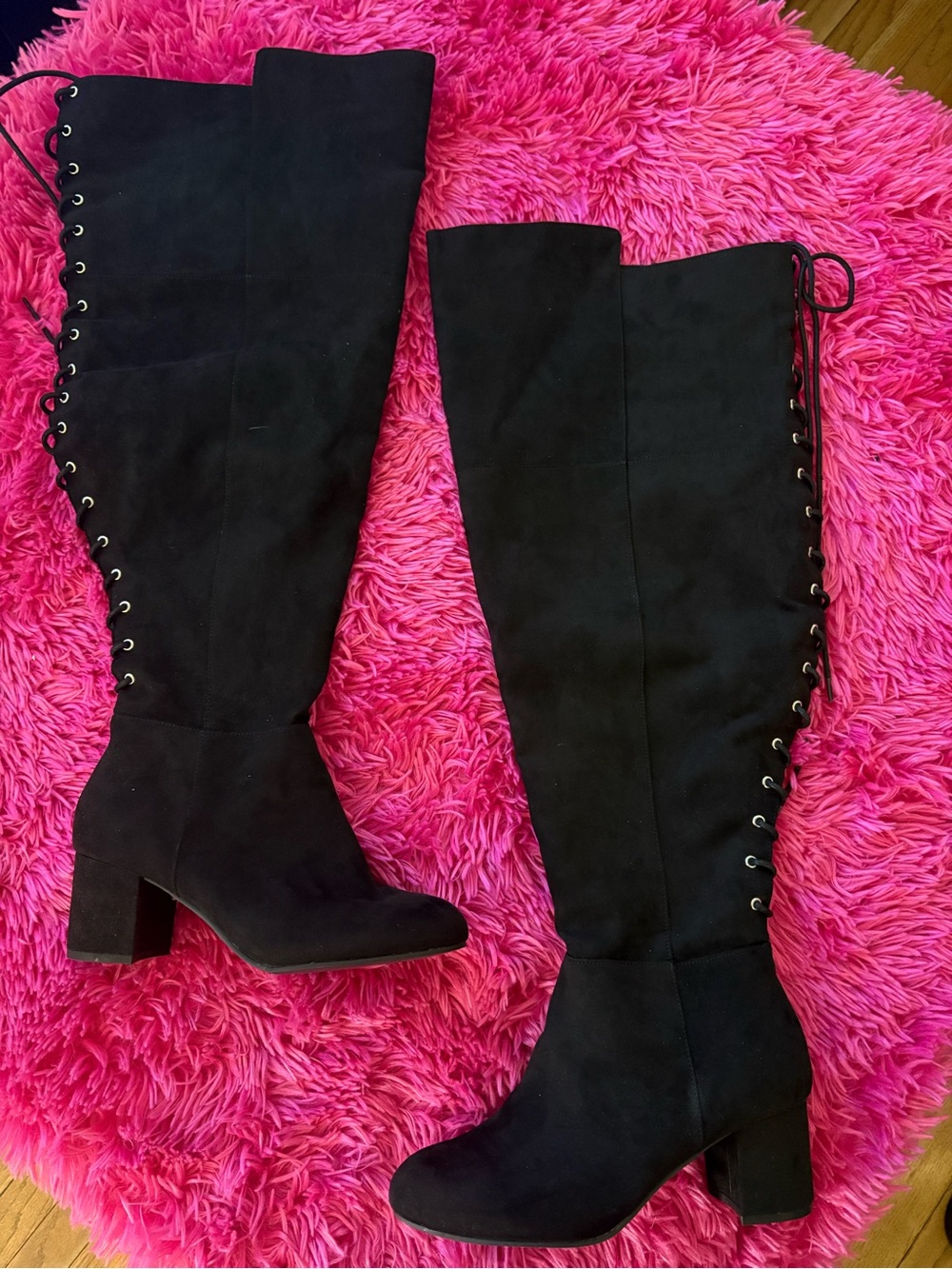 torrid Black Over-the-Knee Lace-Up Block Heel Boots